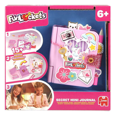 Funlockets jumbo - - mini diario secreto - diario para niñas de 6 años - con más de 15 sorpresas