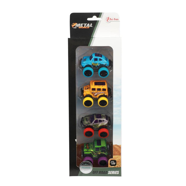 Toi-toys toi toys mini coches todoterreno con retroceso de metal set a 4