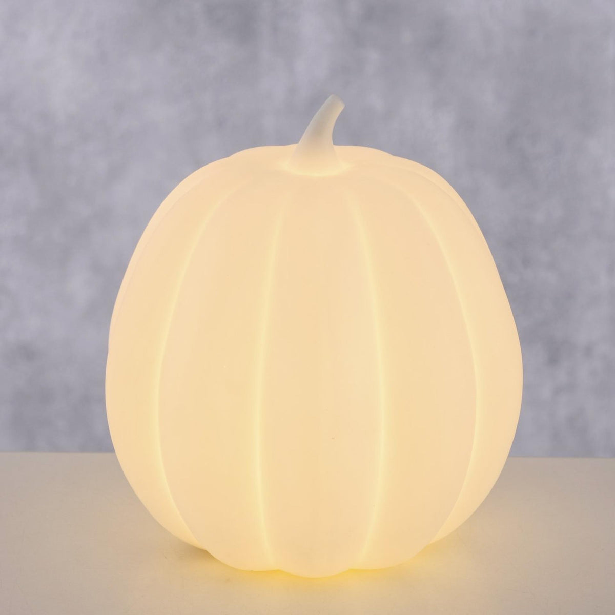 Boltze home estatua calabaza con LED aurelo h12cm dolomita blanco