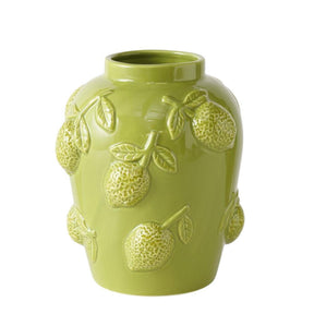 Boltze home jarrón lima dia18x20,5cm porcelana cítricos