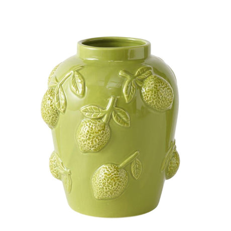 Boltze home jarrón lima dia18x20,5cm porcelana cítricos