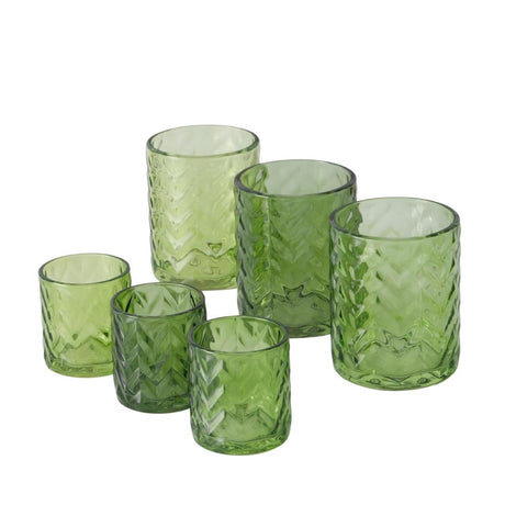 Boltze home farol viko 2 piezas h 8-12,5cm vidrio lacado verde