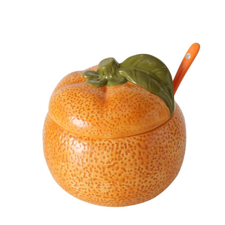 Tarro de mermelada de naranja Boltze home con cuchara dia13x12cm 480ml de dolomita