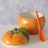 Tarro de mermelada de naranja Boltze home con cuchara dia13x12cm 480ml de dolomita