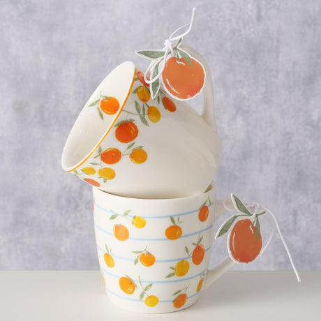 Taza Boltze home naranja 250ml porcelana dia8x7,9cm en 2 versiones