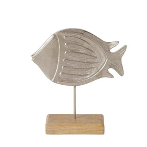 Boltze home figura pez fisky 20x5,5x23,5cm aluminio y madera de mango