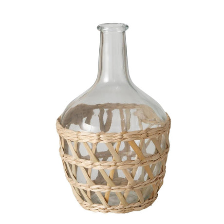 Boltze home jarrón torino dia16x25,8cm vidrio con caña de azúcar