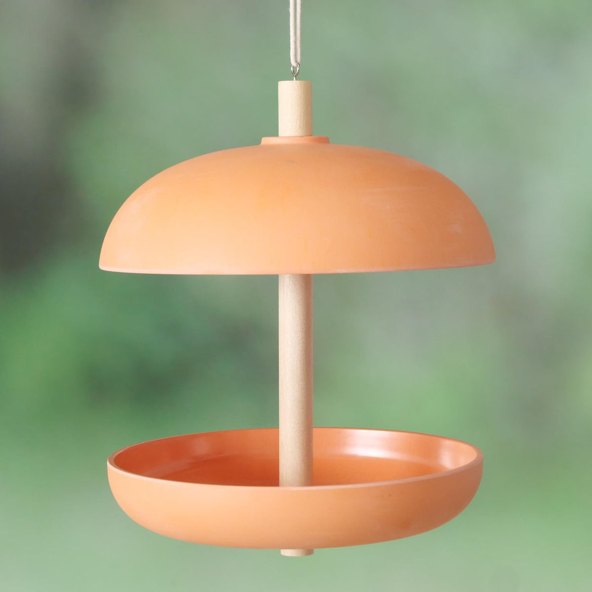 Boltze home comedero para pájaros giardino dia21x29cm 200ml bambú, poliresina y yute naranja