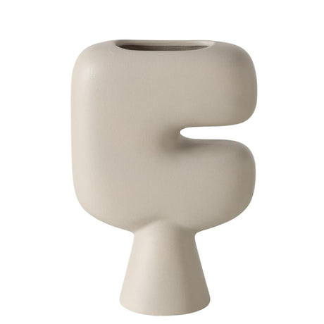 Boltze home jarrón pasu 16x6x22,8cm cerámica beige