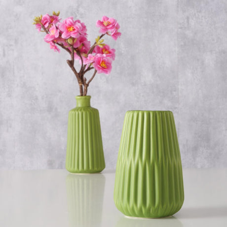 Boltze home jarrón esko dia10x17cm cerámica verde