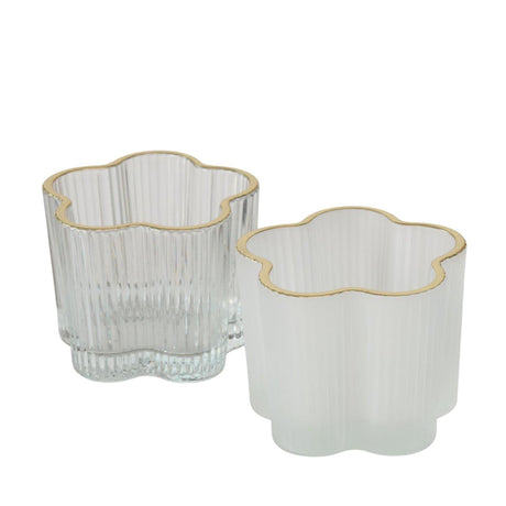 Boltze home portavelas fiona vidrio ã˜7,8x6cm blanco claro