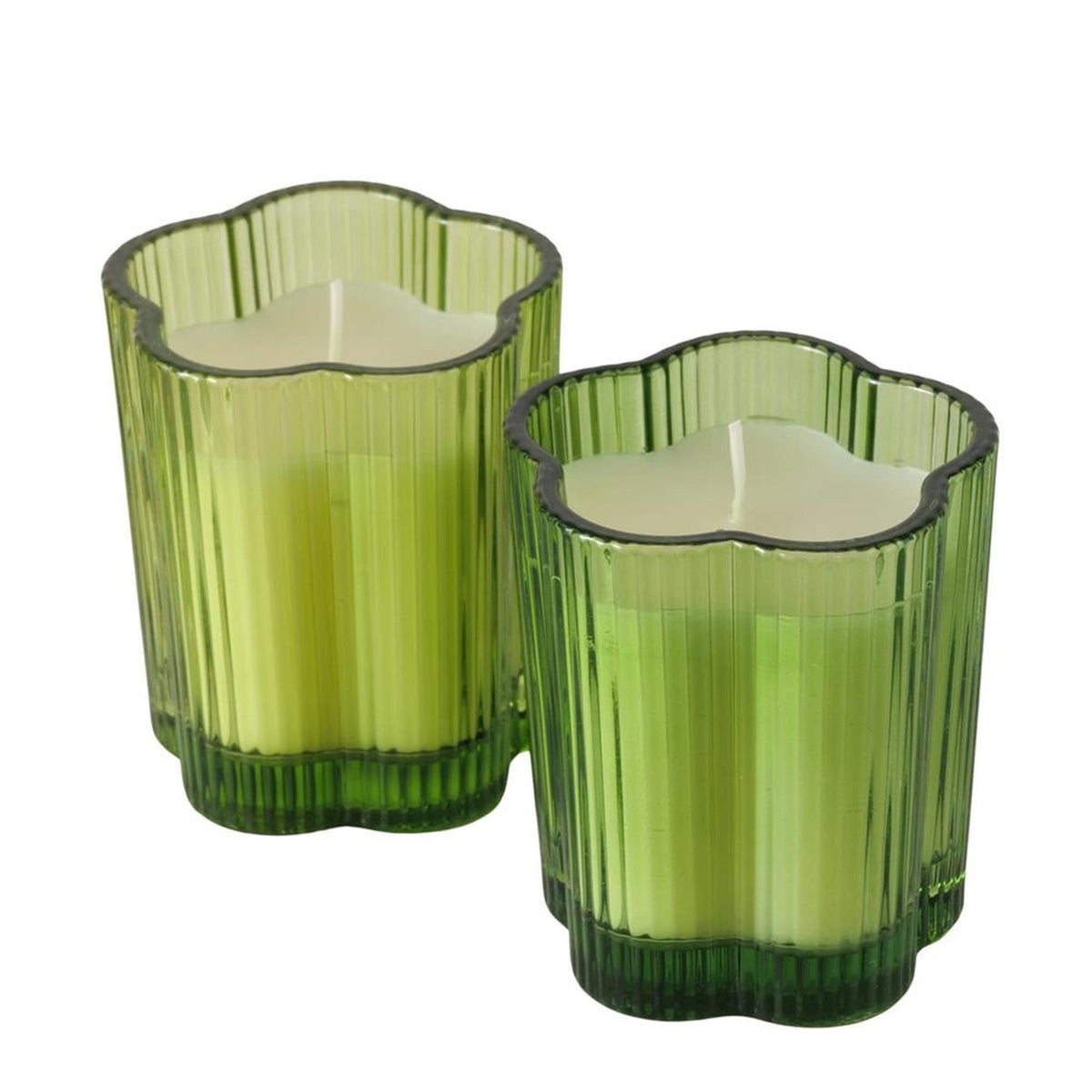 Boltze home tarro para velas de cristal en forma de flor fiona h 8,5 cm - d 7,4 cm