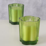 Boltze home tarro para velas de cristal en forma de flor fiona h 8,5 cm - d 7,4 cm