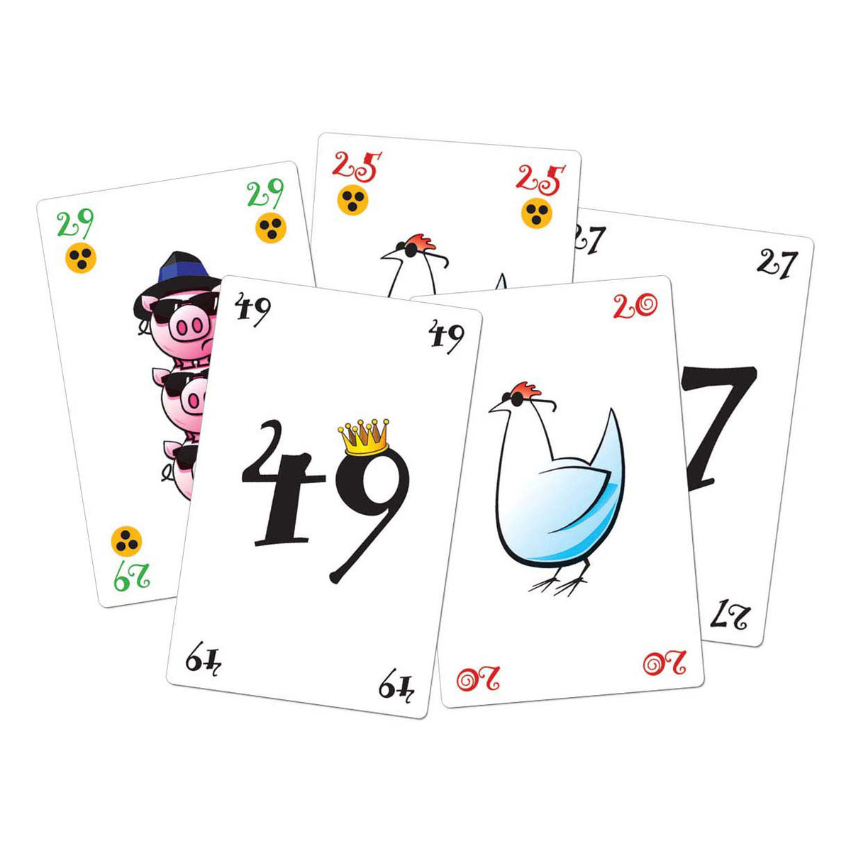 Juego de cartas de pollo de los juegos de duendes blancos