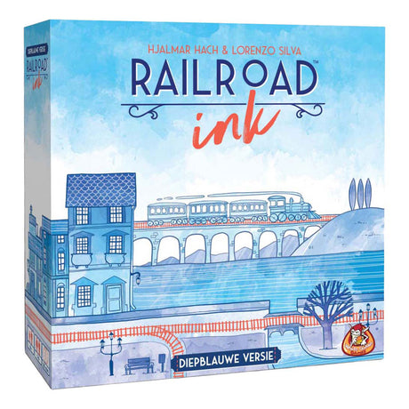 Tinta de ferrocarril de juegos de duendes blancos - juego de dados versión azul profundo
