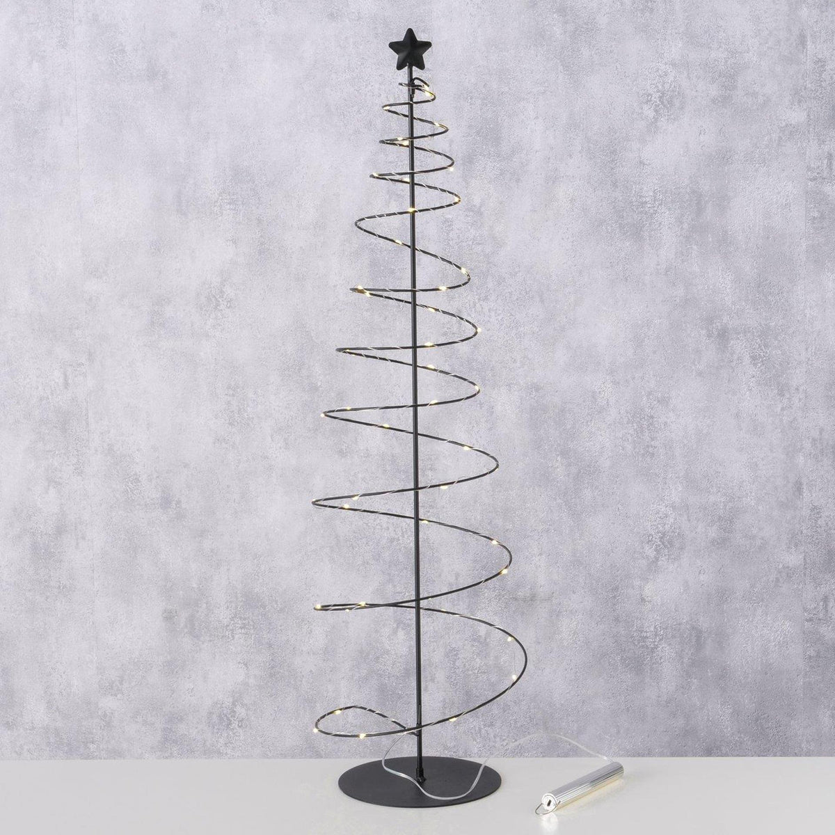 Boltze home Árbol de Navidad Saturno metal LED negro ø22xh81cm