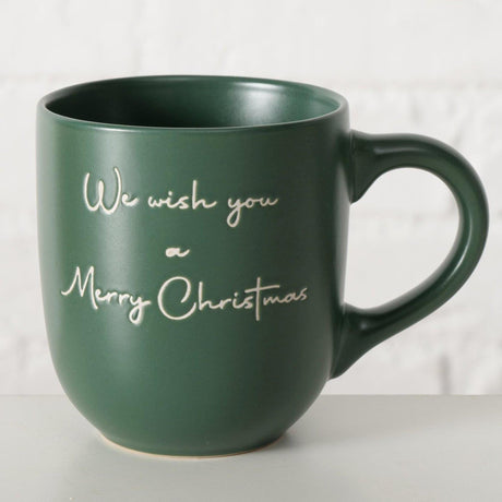 Boltze home taza lieder verde oscuro 300ml ø8,3xh9,5cm apta para lavavajillas