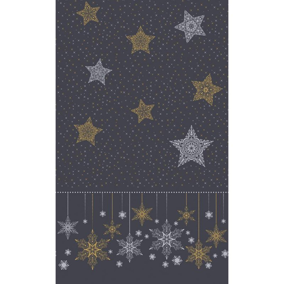 Duni mantel estrellas de nieve negro 138x220cm