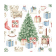 Duni servilletas árbol y regalo 33x33cm