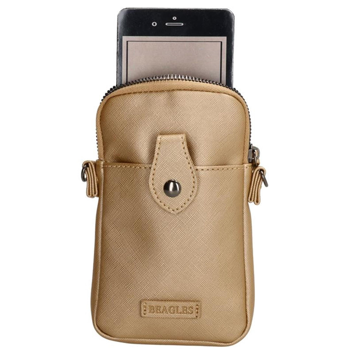 Bolso para teléfono Beagles dorado claro