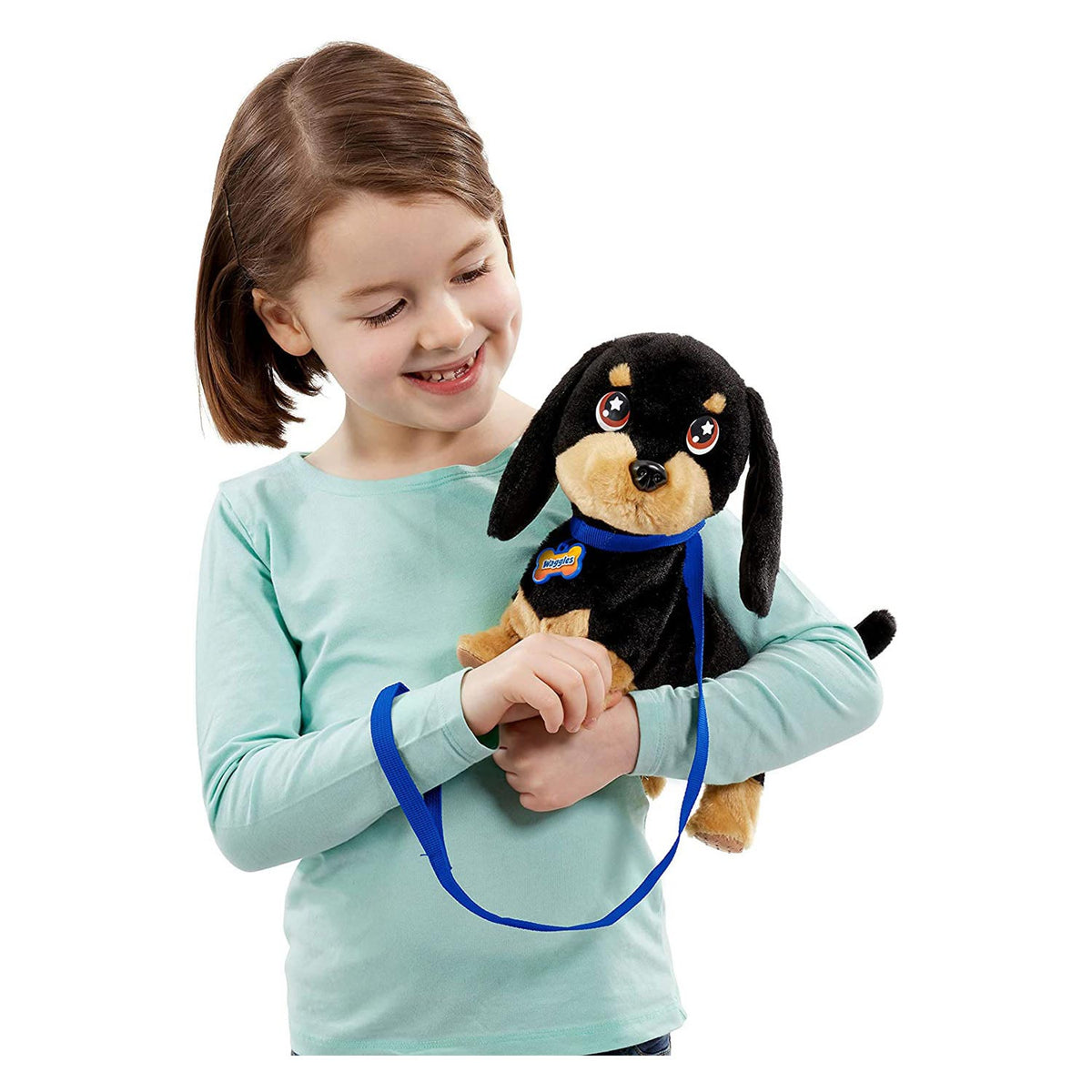 Goliat animagic waggles perro de peluche - negro - peluche interactivo - camina y comunica con waggles