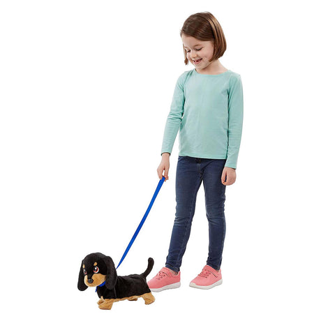 Goliat animagic waggles perro de peluche - negro - peluche interactivo - camina y comunica con waggles