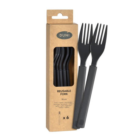 Duni tenedor plastico granito reutilizable 18cm caja de 6 piezas