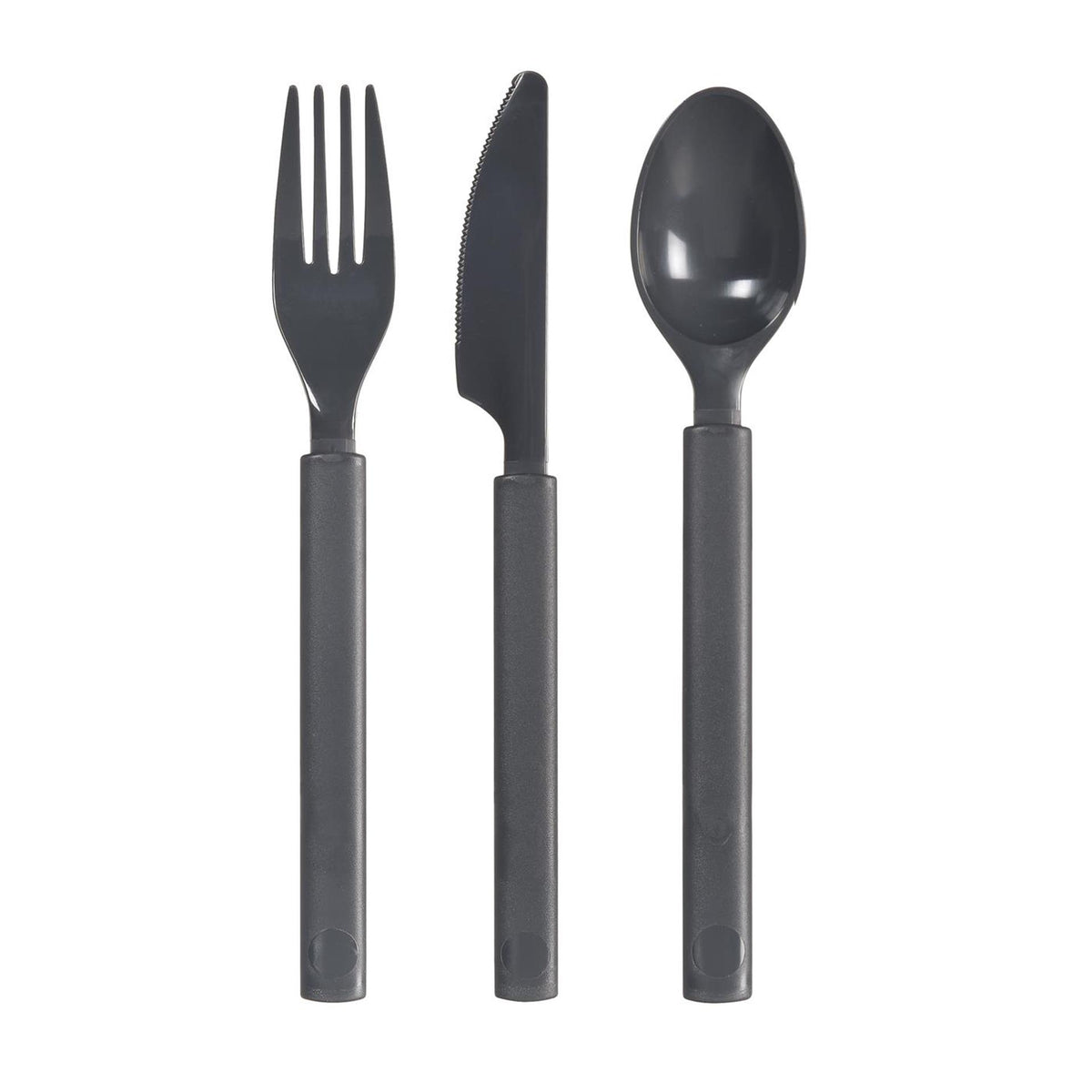Juego de cubiertos de plástico Duni de 6 piezas de granito reutilizables (2x cuchillo, 2x tenedor, 2x cuchara)