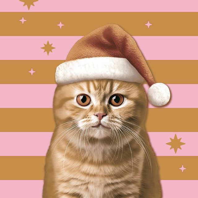 Duni servilletas navidad gato 33x33cm