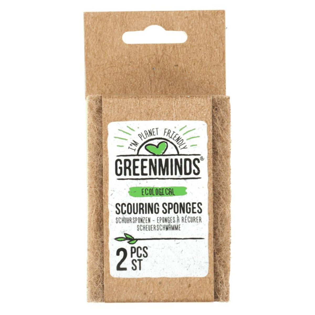 Juego de 2 estropajos Greenminds fabricados con PET reciclado