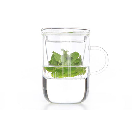 Taza de té con filtro de cristal cl ã˜ 8cm altura: 12,5 cm<br> capacidad: 470ml
