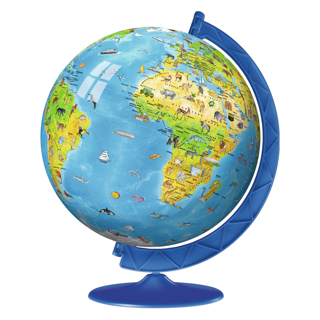 Globo terráqueo infantil Ravensburger xxl (inglés) - Puzzle 3D - 180 piezas