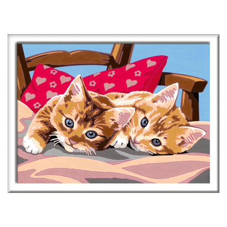 Ravensburger creart dos gatos de peluche - pintar por números para niños