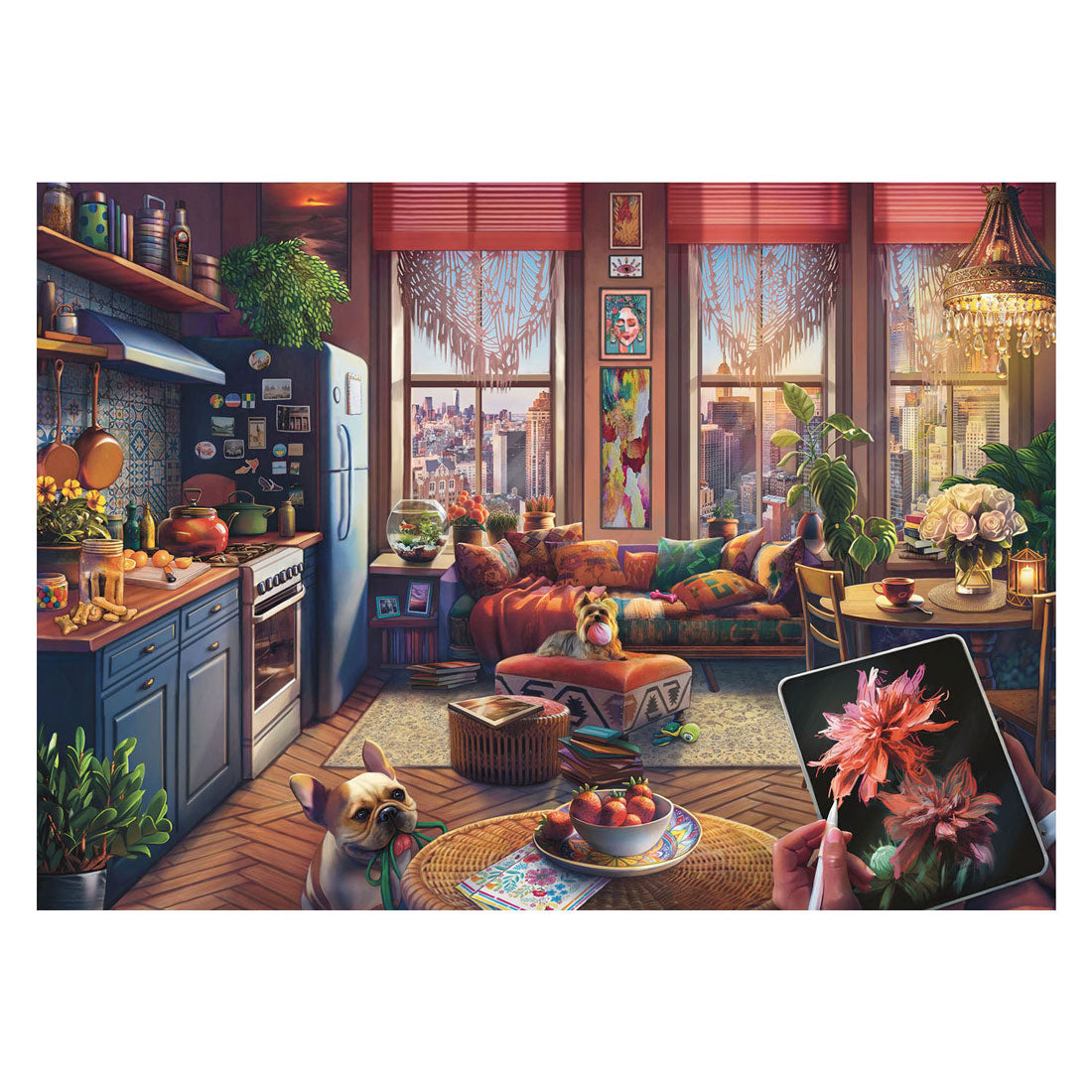 Ravensburger puzzle cosy boho studio - rompecabezas - 500 piezas de gran formato
