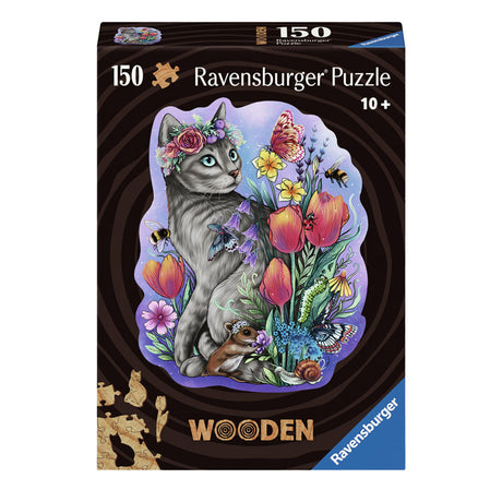 Ravensburger rompecabezas de madera gato encantador - rompecabezas - 150 piezas