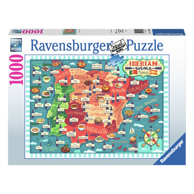 Ravensburger rompecabezas mapa de vinos de Iberia, 1000 uds.