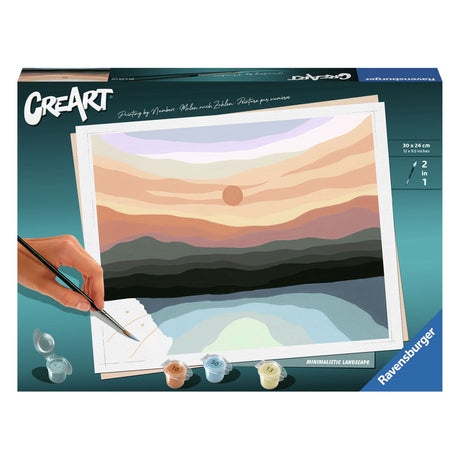 Pintura de Ravensburger Creart en número - Paisaje minimalista