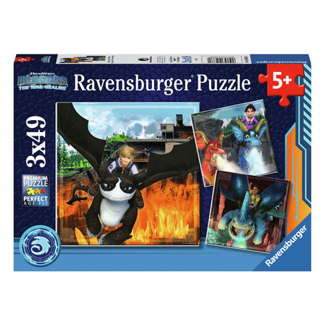 Puzzle Ravensburger dragones los nueve reinos, 3x49pzs.