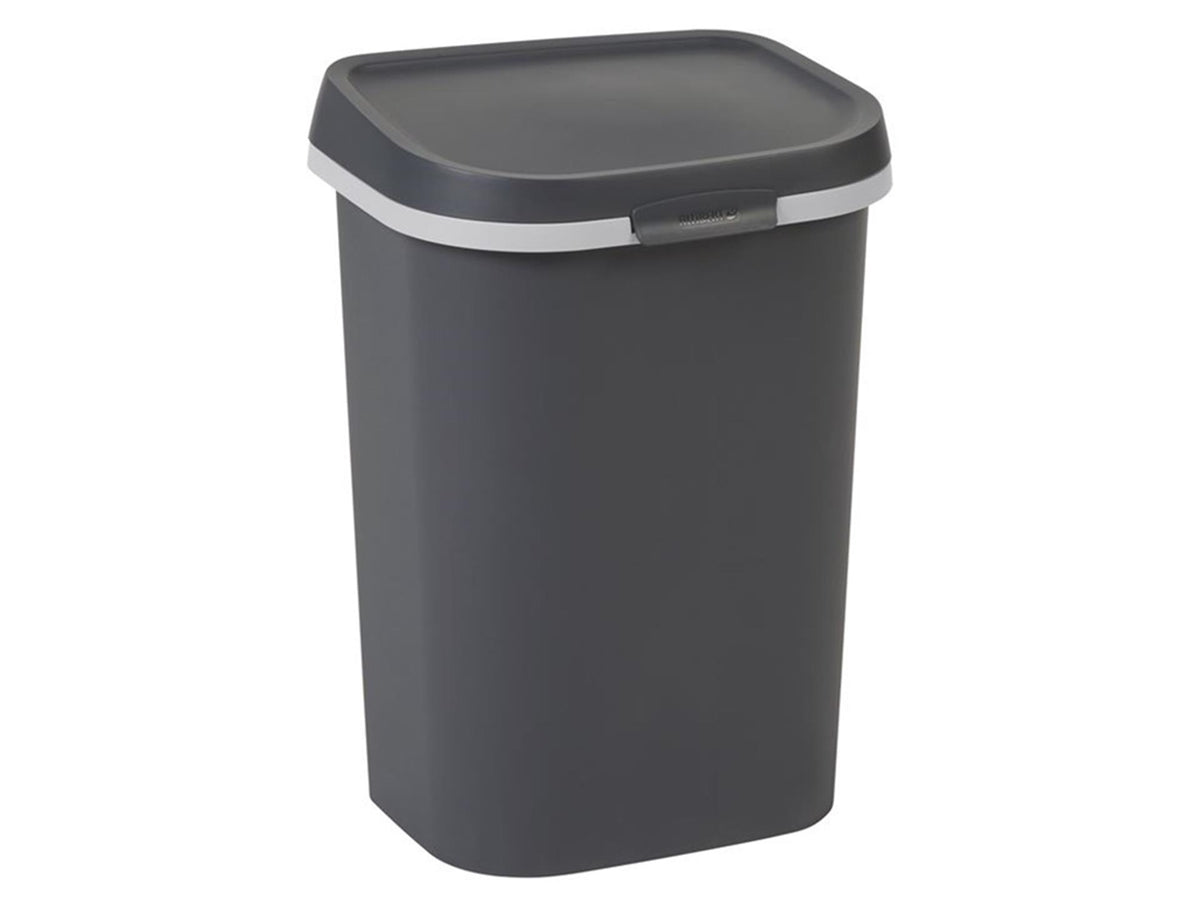 Cubeta de basura Curver Mistral plana 25 litros antracita