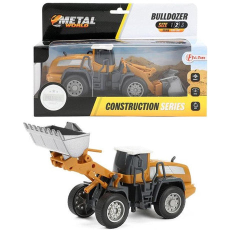 Toi-toys bulldozer metal junior 1:55 acero amarillo gris