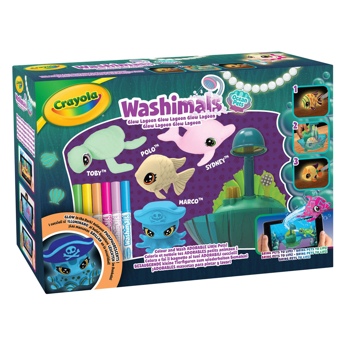 Goliath Games Crayola Washimals Ocean Glow Laguna Juego de juego