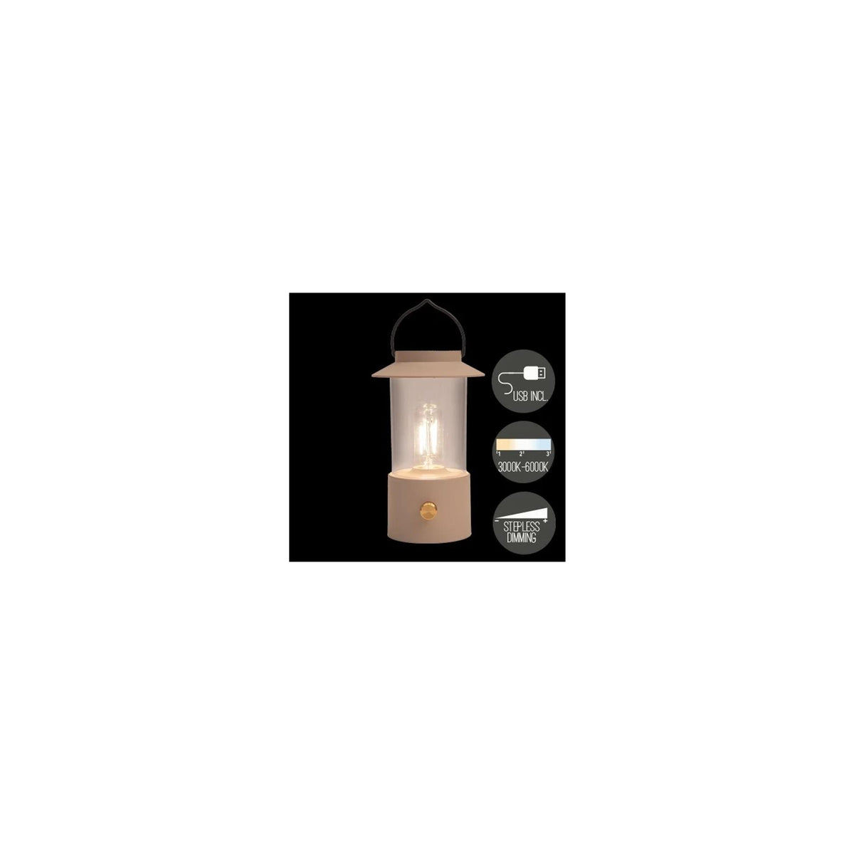 Anna's collection farol LED arena 24x9cm con USB