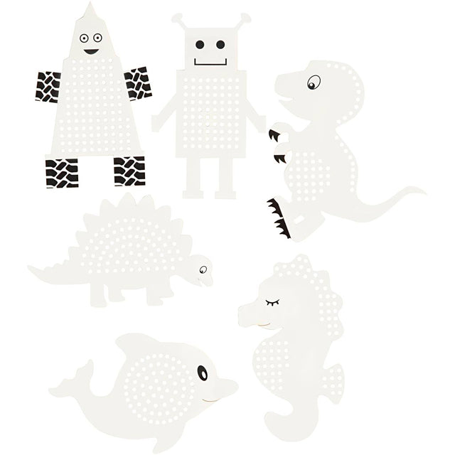 Empresa creativa https: www.cchobby.nl punto de cruz-cartón-animales-robots-h-8-13-cm-w-8-13-cm-white-6x3-piece-1-box