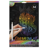 Moxy scratch art set a4 arco iris plata oro