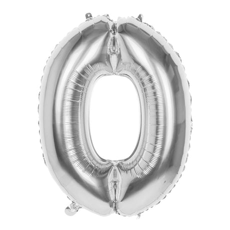 Boland globo número número '0' lámina plateada 86cm apto para helio