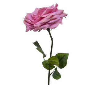 Decoris flor artificial rosa con tallo poliéster 53cm