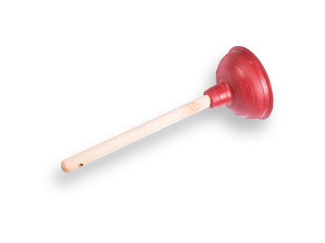 Desatascador de fregadero 38xã˜14cm con mango de madera y caucho natural