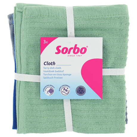Paños de cocina de rizo Sorbo 35x35cm juego de 3 piezas