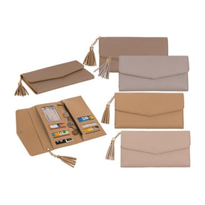 Cartera Ootb de cuero sintético elegante con cremallera 19x9,5cm