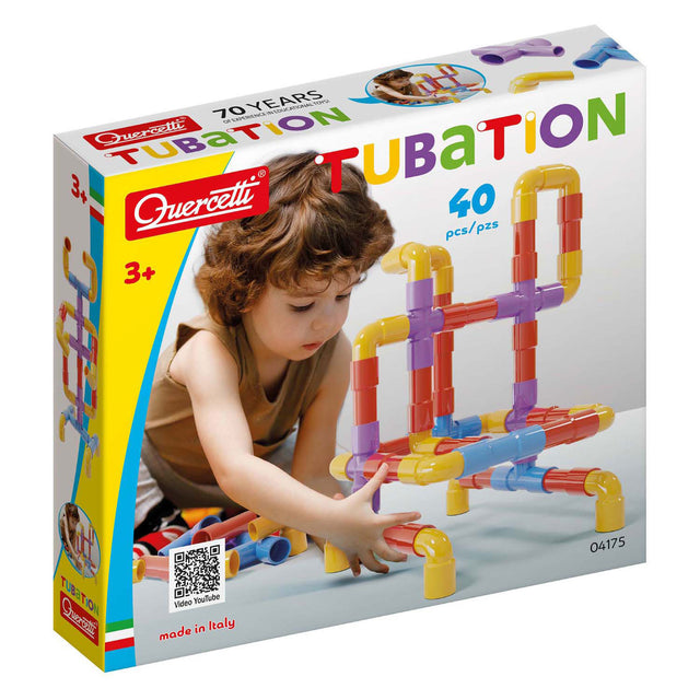 Kit de construcción de tubación Quercetti 40 piezas.